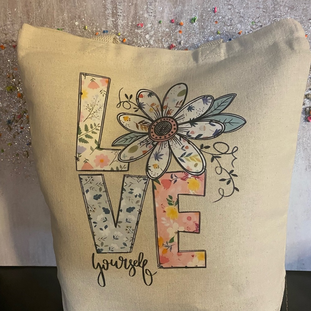 Floral LOVE Tote Bag